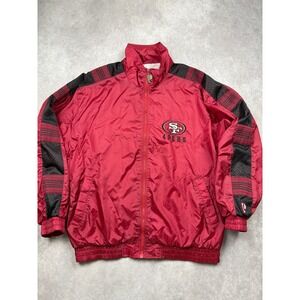 VTG Pro Player San Francisco 49ers Windbreaker Jacket Red Men L Retro Y2K 90s